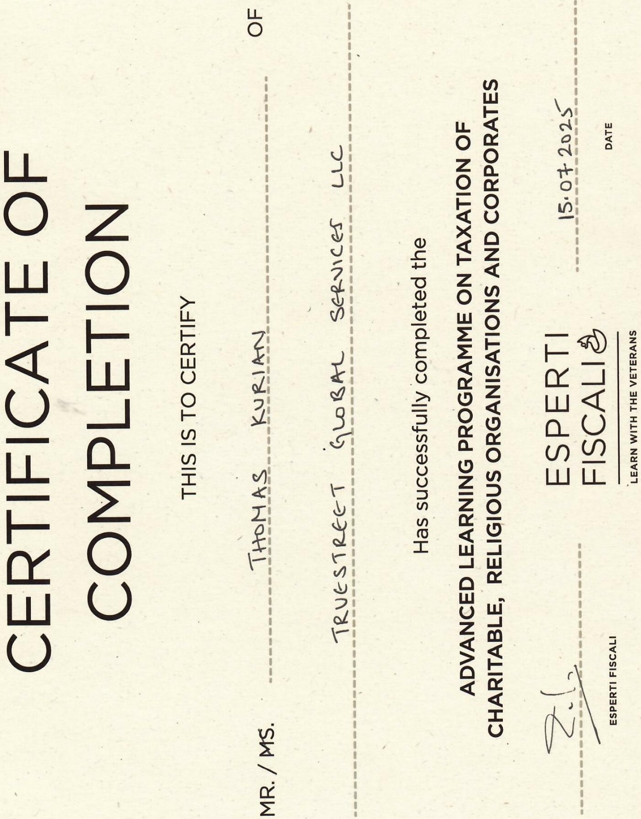 Certification 1
